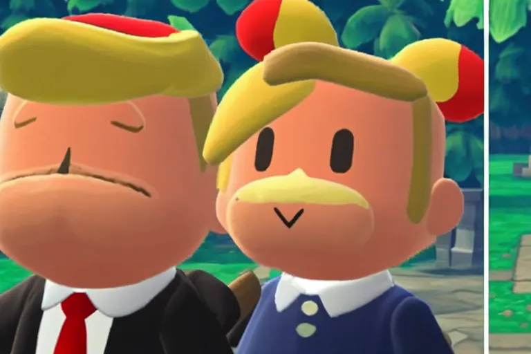 Image similar to donald trump in animal crossing