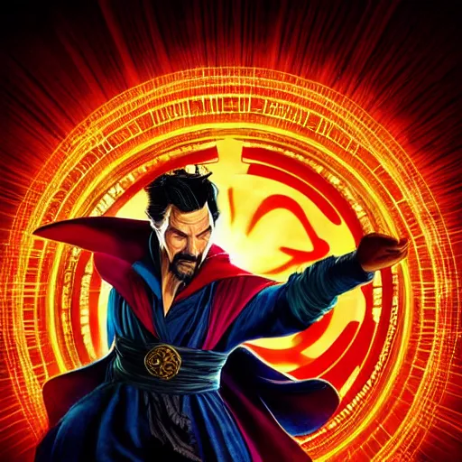 Image similar to dr strange woods playing digital art 4 k detailed