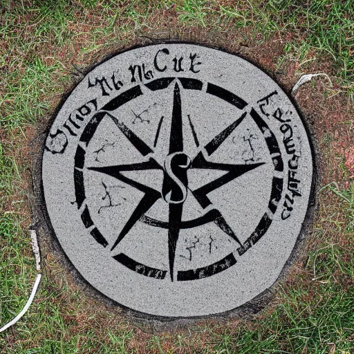 Prompt: chalk satanic circle in the ground, room in a mansion, highly detailed, realistic