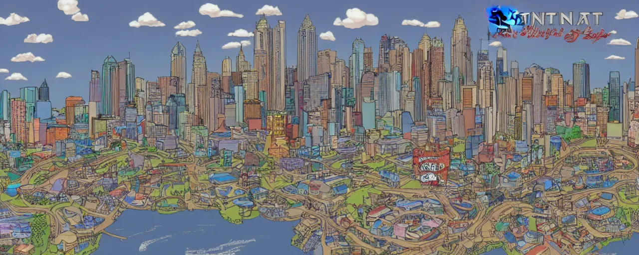 Prompt: Atlanta in the style of Disney, Look at all that Detail!, Amazing!, 4k Wallpaper