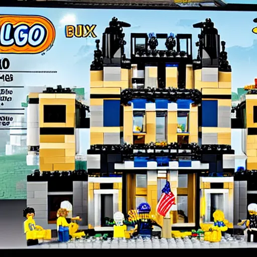 Image similar to mar - a - lago fbi raid lego set