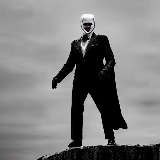 Image similar to Joe Biden as The Joker in Batman, BluRay, film grain, EOS-1D, f/1.4, ISO 200, 1/160s, 8K, RAW, symmetrical balance, in-frame, Dolby Vision