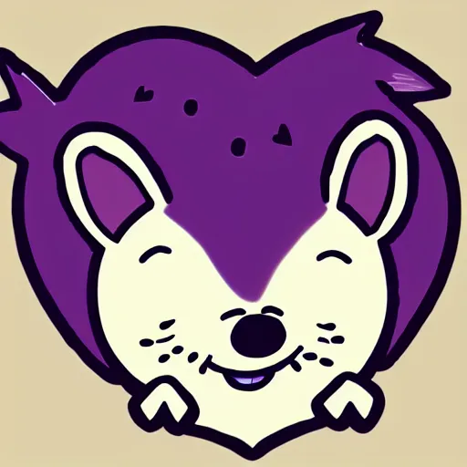 Image similar to cute hedgehog heart love laughing cute adorable emote twitch waving lineart