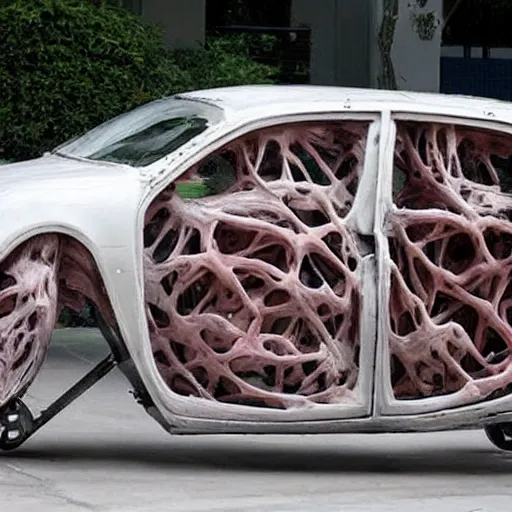 Image similar to an abstract car made out of body parts