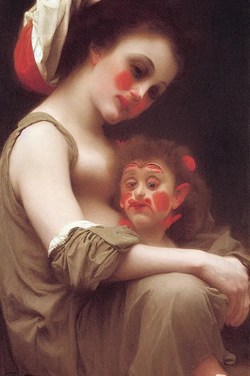 Image similar to sad clown by bouguereau