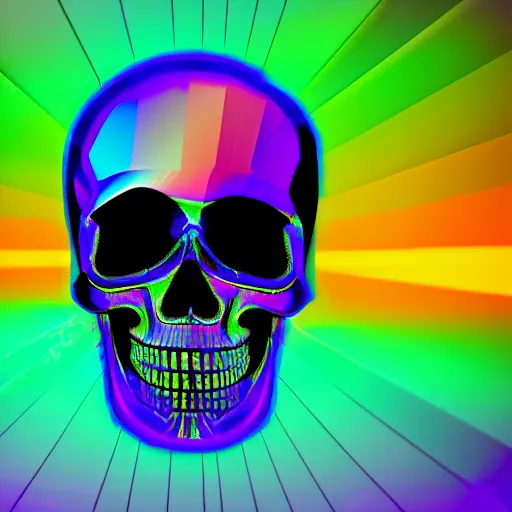 Image similar to Holographic skull with windows xp style and VHS effect