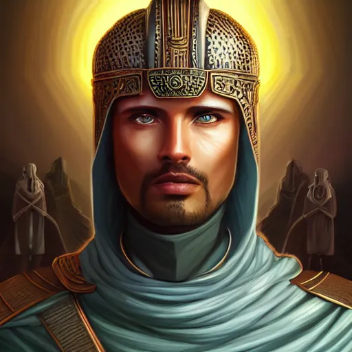 Prompt: detailed portrait of emperor of dune muad'dib, old roman style, non - reflective gray neon cloak, decorated with traditional atreides ornaments by rhads, makoto shinkai cyril rolando, madgwick illustrated, perfect face, fine details, realistic shaded, fine - face, pretty face