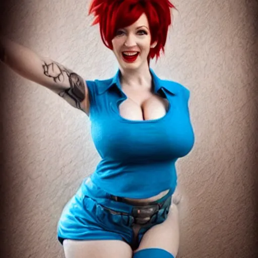 Image similar to Bulma as Christina Hendricks,