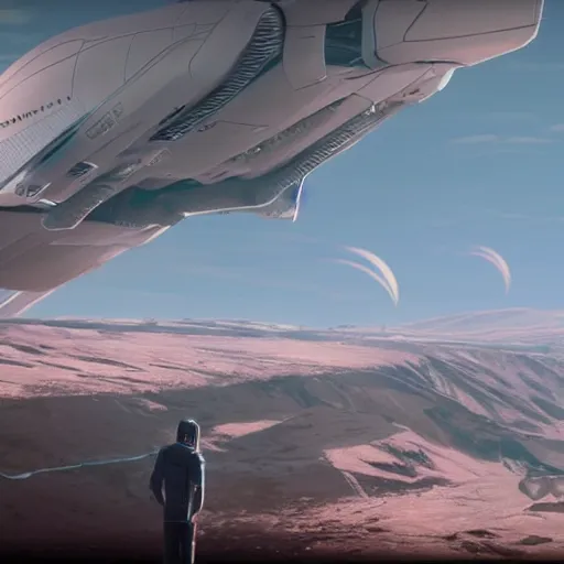 Prompt: screenshot from the movie Elon musk and his starship by Makoto Shinkai