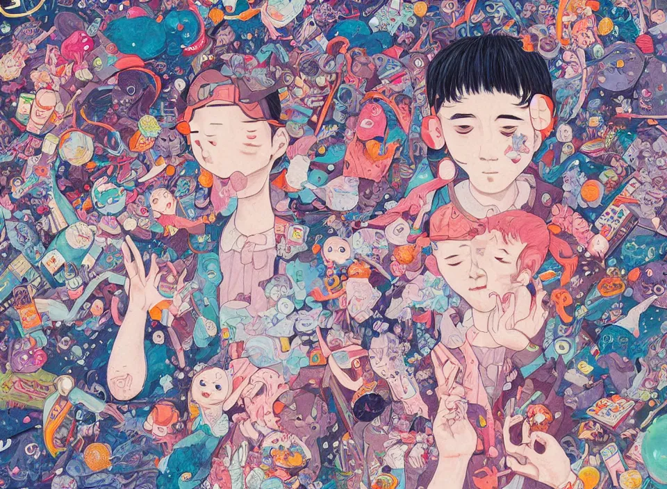 Image similar to the astral traveler, hikari shimoda, james jean, ca chou, cosmic, manga, editorial illustration