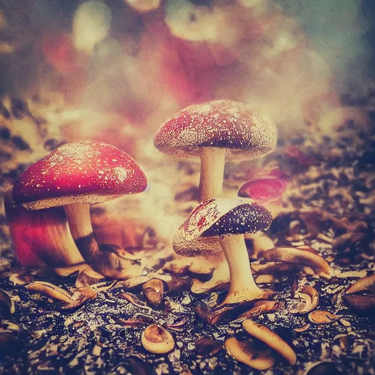 Image similar to double exposure of dally life, symbols of live, explosion, love is the most relevant theme, love is infinity, love is begin of all, 8 k resolution, artistic mode, artistic, trending on instagram, long exposure, love art, serious, fantasy and dreams vibes, mushrooms style and macro style