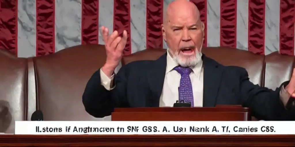 Prompt: Thanos giving a speech in congress on C-Span