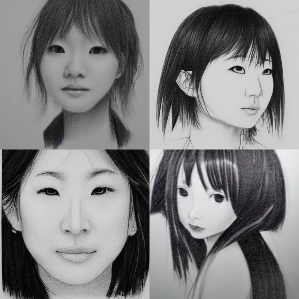 Prompt: pencil sketch of yumeko jabami, highly detailed, black and white, centered, portrait