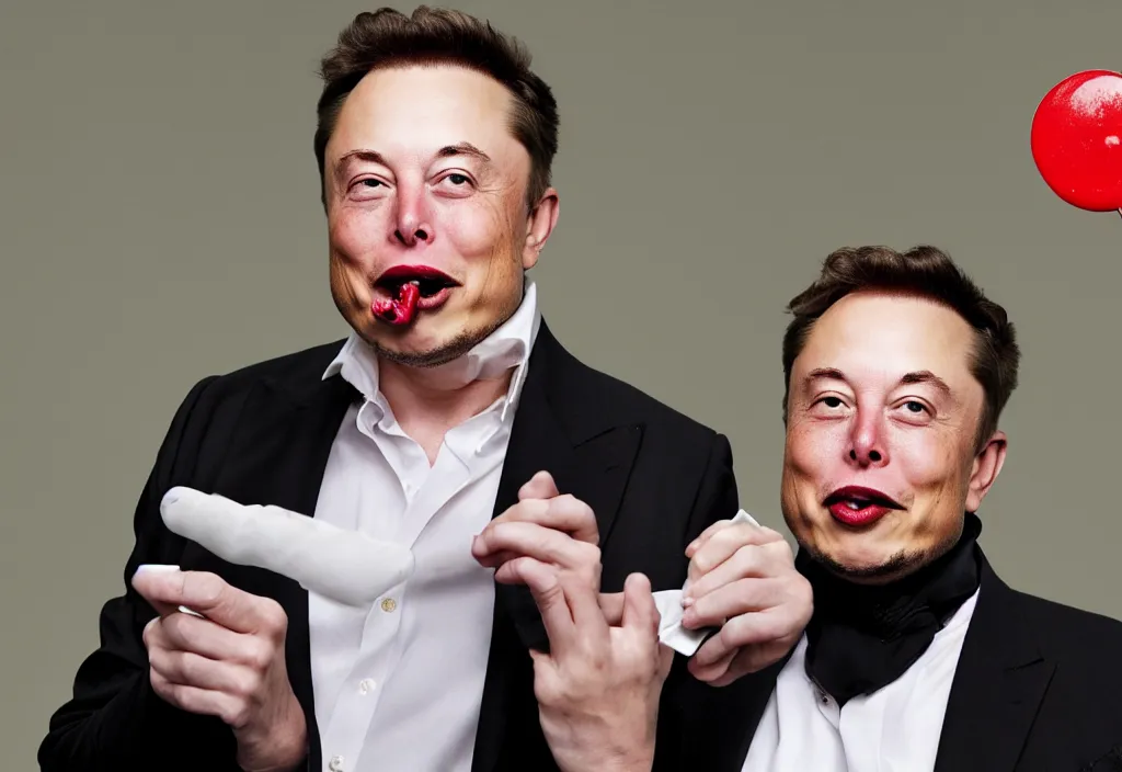 Image similar to elon musk seductively licks a lollipop.