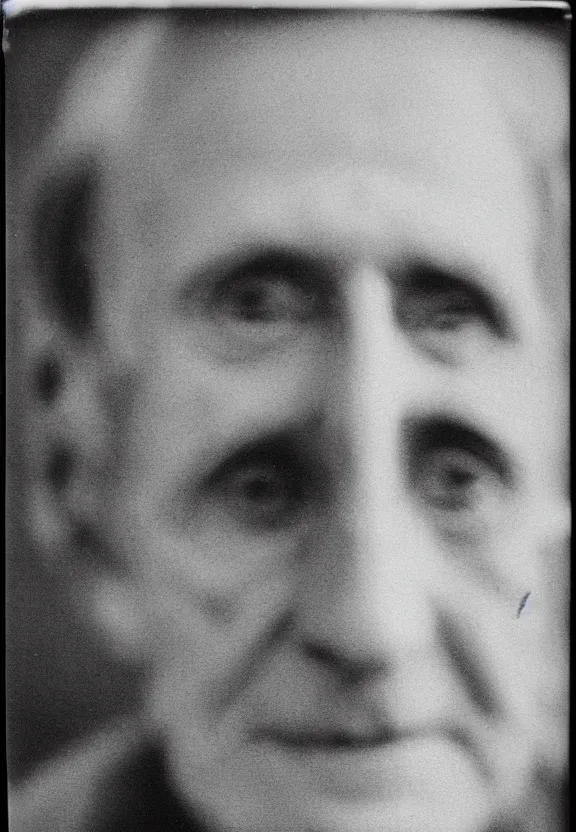 Prompt: a close - up casual photo of marcel duchamp with hidden eyes, 1 9 2 0 s monochrome snapshot, graflex 4 x 5, f 1. 8, 3 5 mm, ilford delta 3 2 0 0 pro