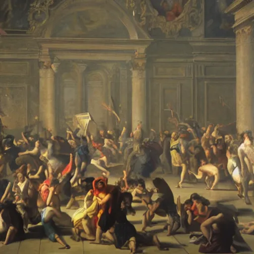 Image similar to riots in the Louvre