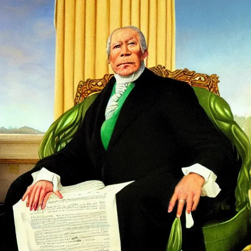 Prompt: presidential portrait of cthulhu