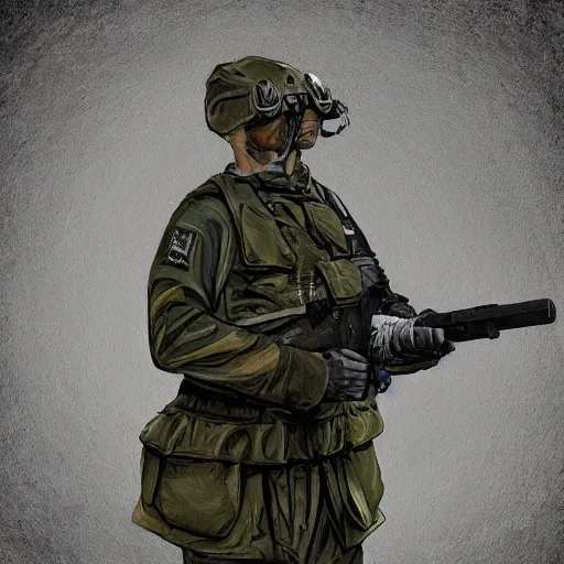 Image similar to Big Floppa caracal wearing military uniform, digital art