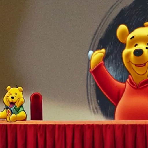 Image similar to Winnie the Pooh with the face of Xi Jinping, caricature