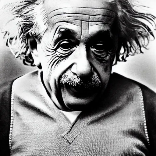 Image similar to albert einstein in a bikini