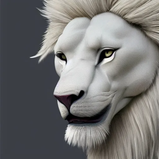 Prompt: beautiful portrait commission of a albino male furry anthro lion ice statue made entirely out of ice on display, detailed face , hyperdetailed. Character design by charlie bowater and makoto shinkai, detailed, inked, western comic book art, 2021 award winning painting