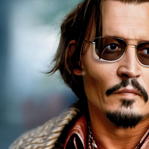 Prompt: johnny depp starring in the movie dog man face, movie still, 8 k