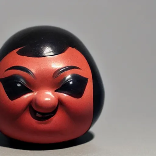 Image similar to photo of a daruma doll that looks like shrek