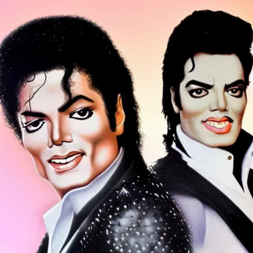 Image similar to Michael Jackson and Elvis epic stage performance, hyper realistic, 4k