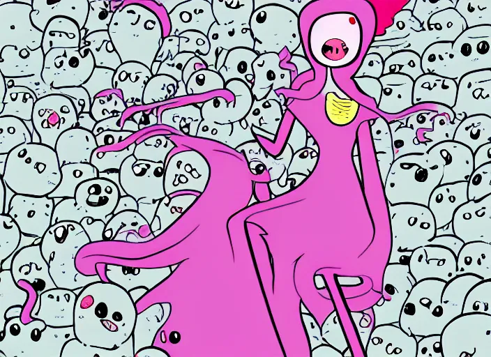 Image similar to adventure time princess bubblegum by junji ito