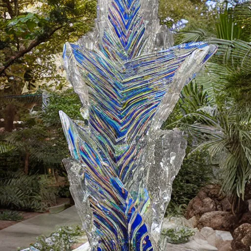 Prompt: sculpture of a crystal waterfall by ruth asawa, professional studio photography