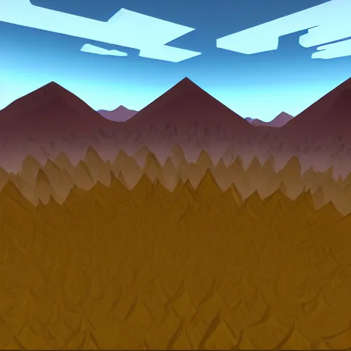 Prompt: a skybox of a mountain range environment