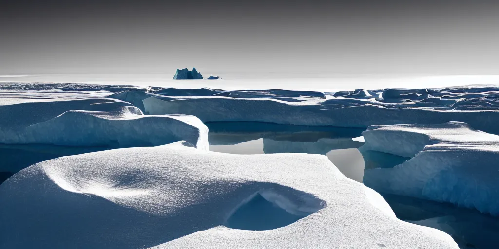 Image similar to a great photograph of the most amazing golf hole in the world, perfect light, antarctica on the most beautiful day, on top of an iceberg, ambient light, 5 0 mm, golf digest, top 1 0 0, fog