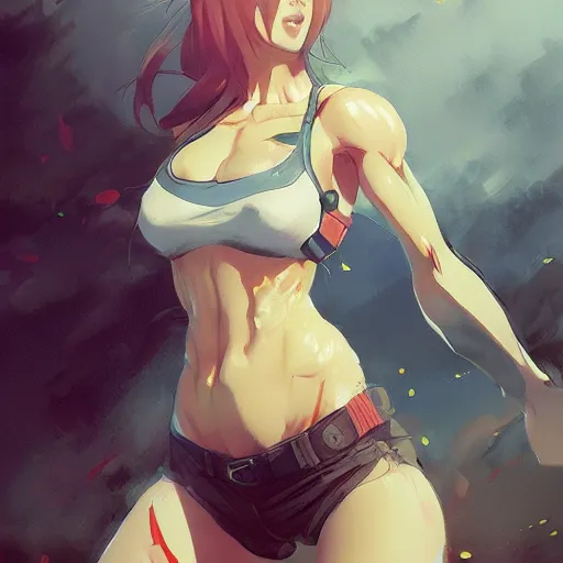 prompthunt: anime girl with muscles, highly detailed, muscular, digital  art, pixiv fanbox, artstation, by greg rutkowski, wlop, miyazaki hayao