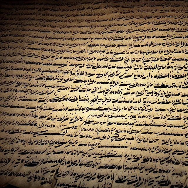 Prompt: ultra - realistic photo a damaged unrolled dead sea scroll with nabeatean aramaic in sideways columns, dark, brooding, volume lighting, atmospheric lighting, painted, intricate, ultra detailed by dave dorman, well composed, best on artstation, cgsociety, epic, stunning, gorgeous, intricate detail, wow, masterpiece