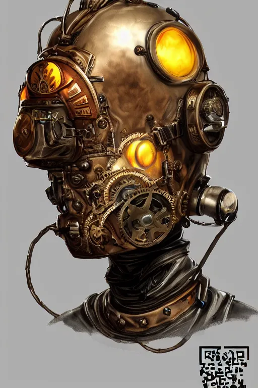 Image similar to steampunk helmet fantasy art mask robot ninja stylized digital illustration sharp focus, elegant intricate digital painting artstation concept art global illumination ray tracing advanced technology chaykin howard and campionpascale and cooke darwyn and davis jack