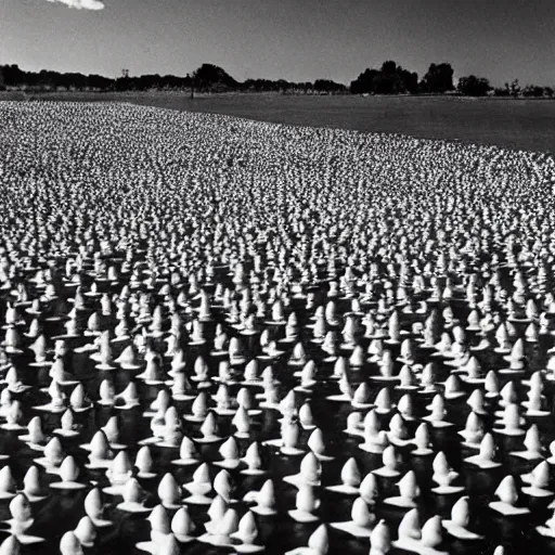 Image similar to a thousand burning rubber ducks, 1964 photo