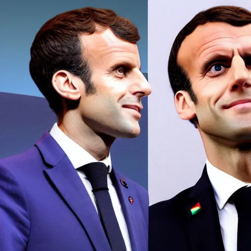 Image similar to Emmanuel Macron in a JoJo\'s Bizarre Adventure style