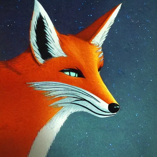 Prompt: Cyber fox by Hiroshi Yoshida
