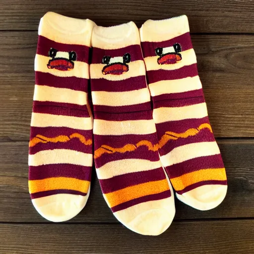 Image similar to bacon cheese socks