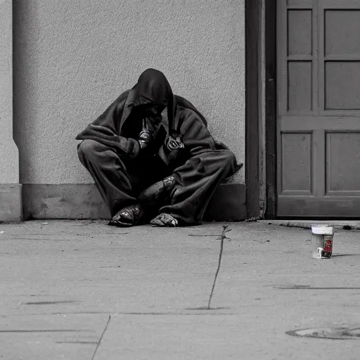 Image similar to editorial photography of spiderman caught homeless