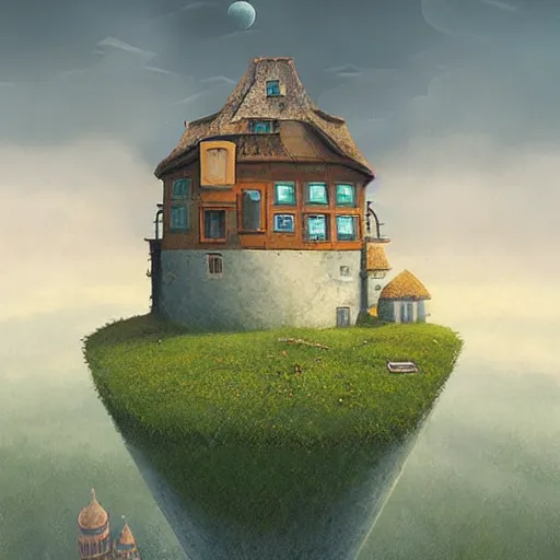 Image similar to an intriguing building in a beautiful landscape by gediminas pranckevicius