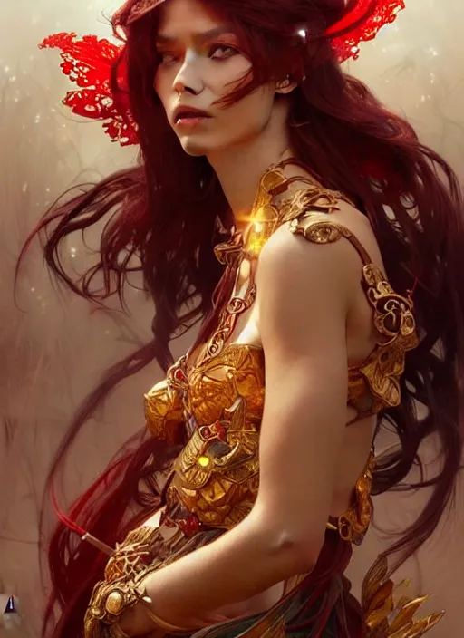 Image similar to : shango fantasy, fantasy magic, , intricate, elegant, sharp focus, illustration, highly detailed, digital painting, concept art, matte, art by WLOP and Artgerm and Greg Rutkowski and Alphonse Mucha, masterpiece