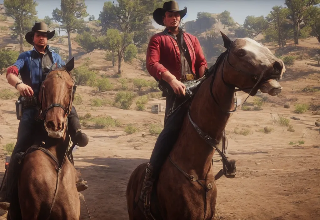 Image similar to elon musk in the red dead redemption 2, elon musk in the video game red dead redemption 2, gameplay screenshot, close up, 3 d rendering. unreal engine. amazing likeness. very detailed.