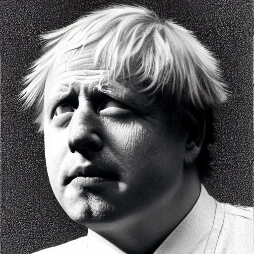 Image similar to boris johnson, boris johnson, boris johnson in the style of beksinski