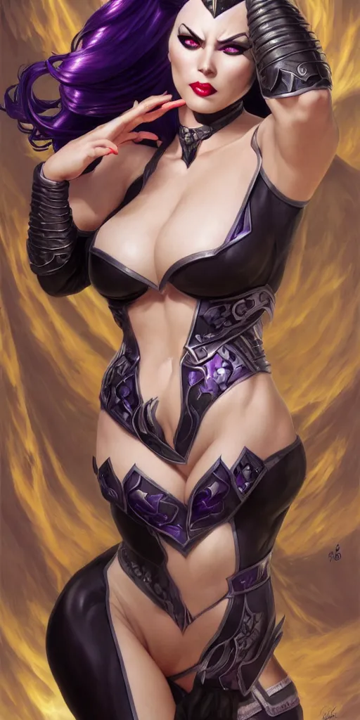 Image similar to sindel, pinup, league of legends, intricate, highly detailed, digital painting, hyperrealistic, artstation, concept art, smooth, sharp focus, illustration, Unreal Engine 5, 8K, art by artgerm and greg rutkowski and alphonse mucha, by Jesper Ejsing