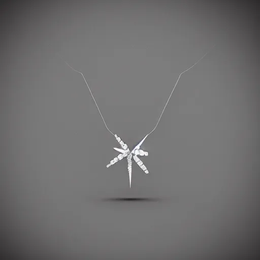 Prompt: a silver sagittarius constellation necklace pendant, 3 d rendering, pandora, tiffany, swarovski, van cleef & arpels, cartier, boucheron, bulgari, chaumet, elegant, noble, stylish