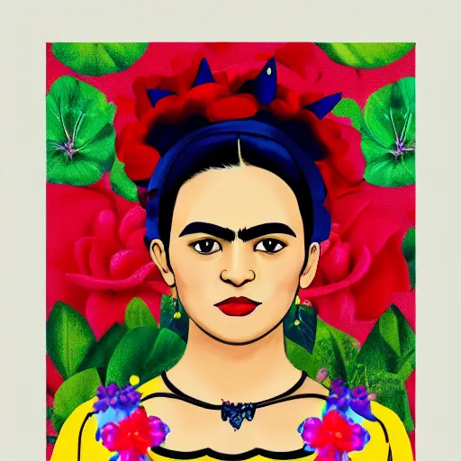 Prompt: pikachu portrait full body, in the style of frida kahlo, 8k floral, bright colors