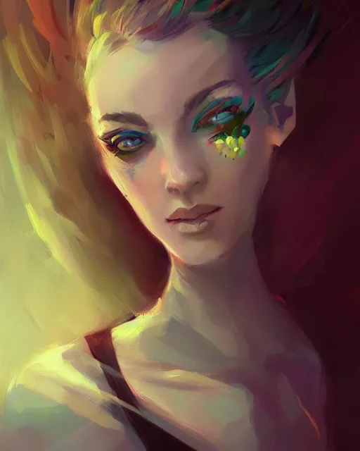 Image similar to an abstract surrealist portrait of a beautiful woman, digital art by Ross Tran and Angel Ganev, highly detailed, trending on artstationhq