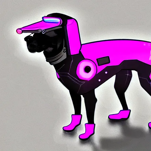 Image similar to cyberpunk dog