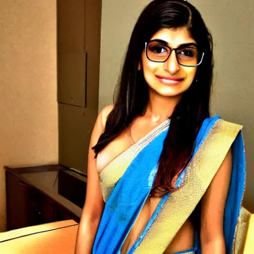 Image similar to mia khalifa wearing a saree